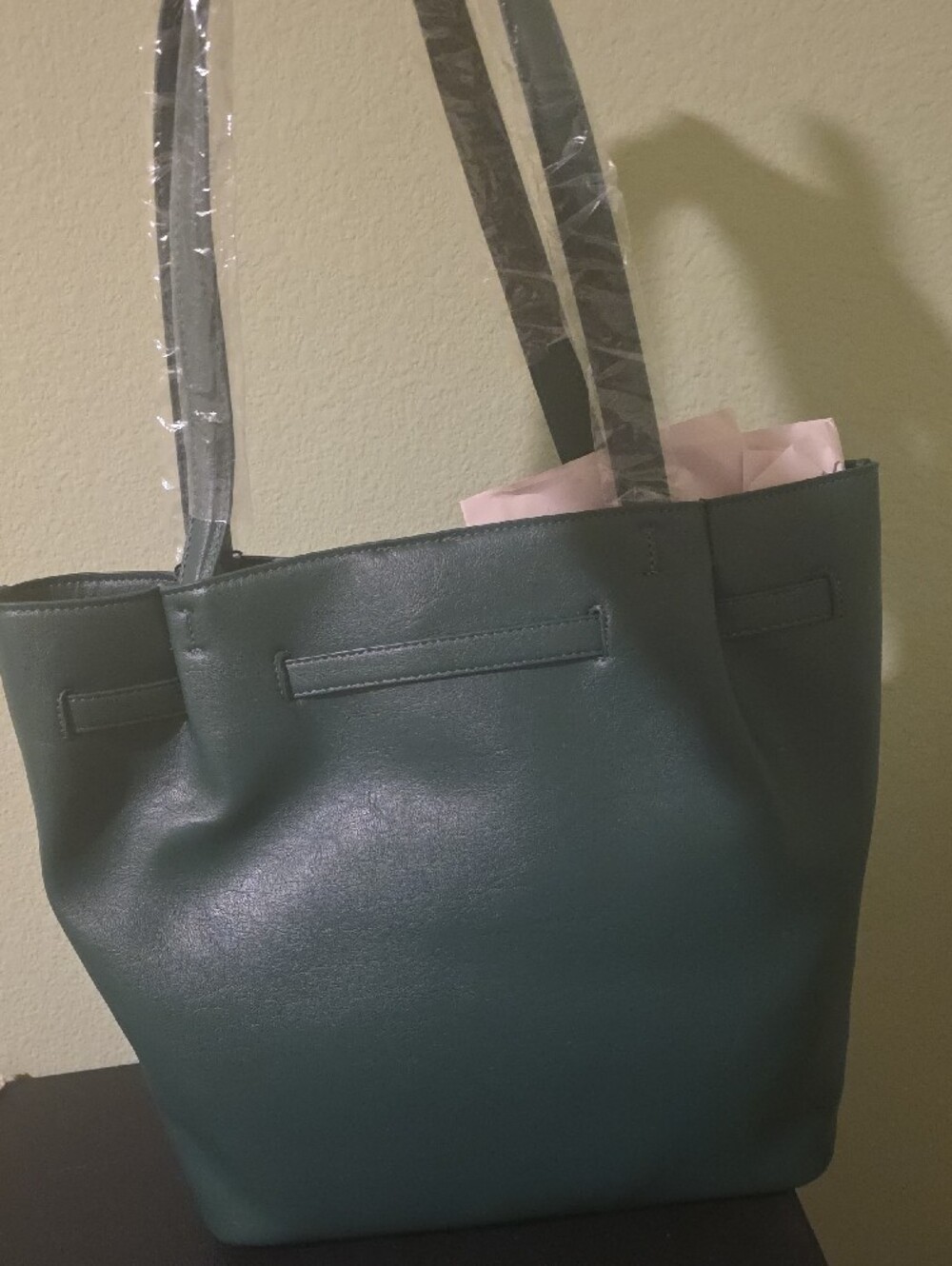 Steve Madden Emerald Green Leather-Look Tote with Gold Hardware - Picture 3 of 5